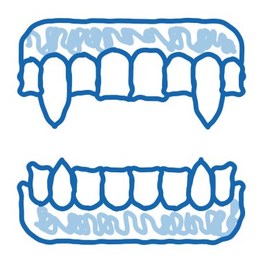 Cadılar Bayramı dişleri karalama ikonu el çizimi illüstrasyon