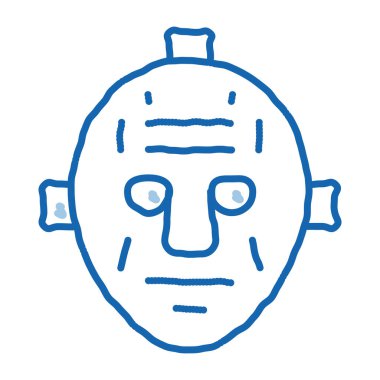 Cadılar Bayramı maskesi karalama simgesi elle çizilmiş illüstrasyon