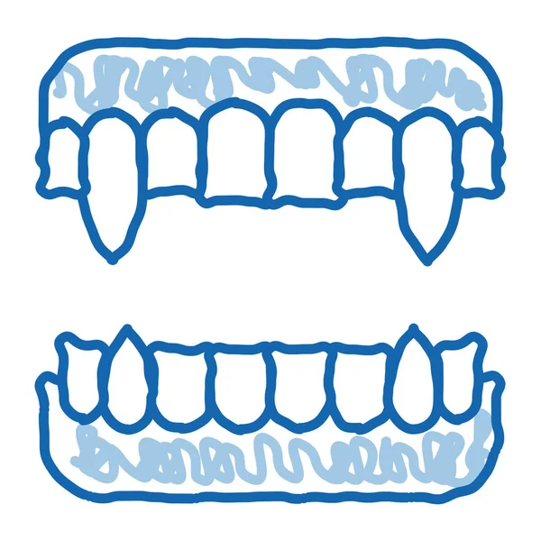Клыки Хэллоуина рисуют иконку ручной работы — стоковый вектор