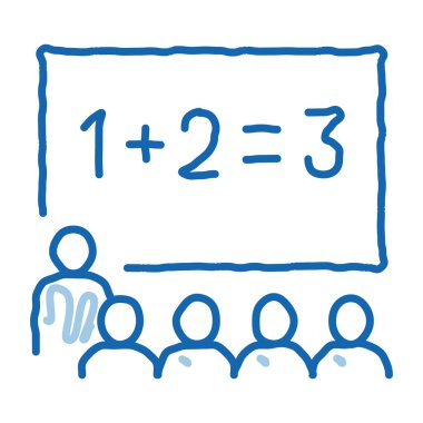 Anaokulu çocuk eğitimi matematik karalama ikonu el çizimi illüstrasyonu