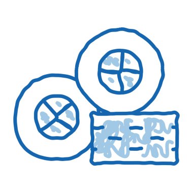 Suşi böreği lezzetli yemek karalama ikonu elle çizilmiş illüstrasyon