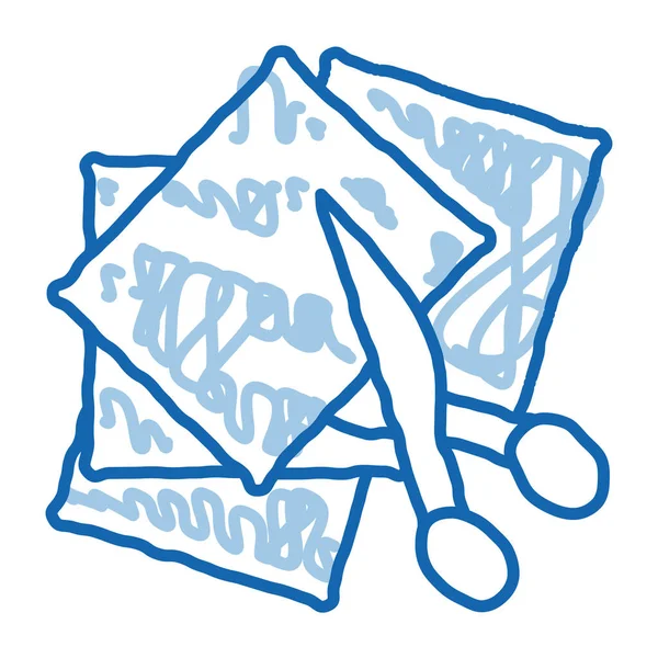Educazione prescolare taglio forbici doodle icona disegnato a mano illustrazione — Vettoriale Stock