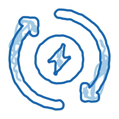 Isıtma tirajı karalama simgesi el çizimi illüstrasyon