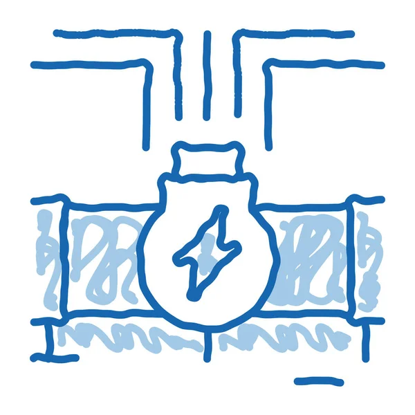 Geotermia tubo doodle icono dibujado a mano ilustración — Archivo Imágenes Vectoriales