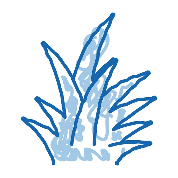 Tropical bush doodle icon hand drawn illustration — Stock Vector