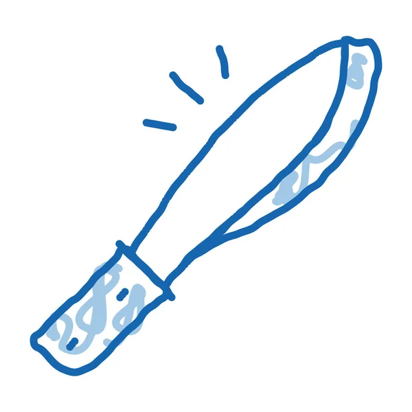 Messer Werkzeug Doodle Ikone handgezeichnete Illustration — Stockvektor