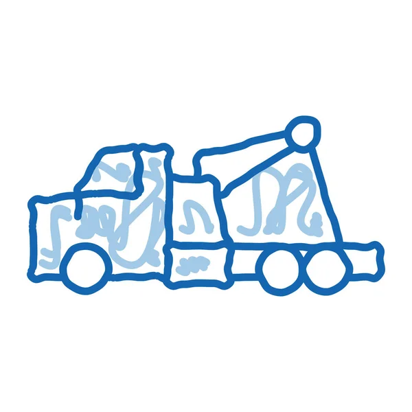 Rescate camión garabato icono dibujado a mano ilustración — Vector de stock