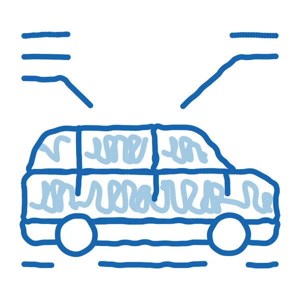 Auto charakteristiky čmáranice ikona ručně kreslené ilustrace — Stockový vektor