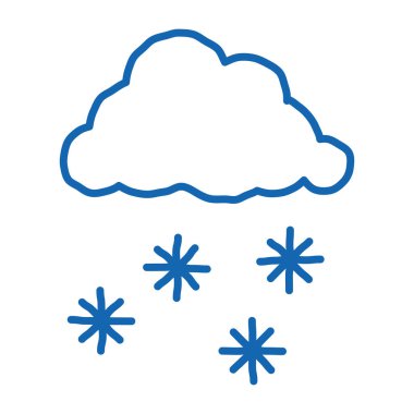 Kar hava durumu karalama simgesi el çizimi illüstrasyon