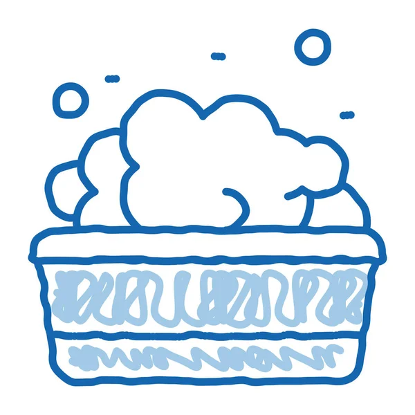 Baño con espumante icono de agua vector esquema ilustración — Vector de stock