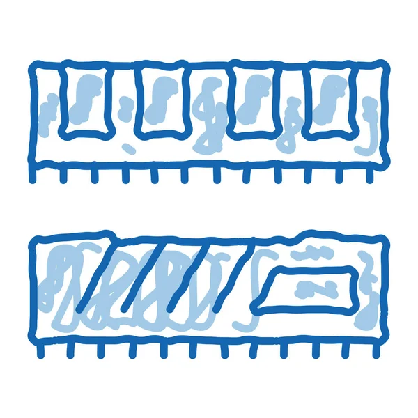 Riser geheugenkaarten doodle pictogram hand getekend illustratie — Stockvector