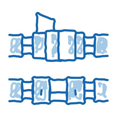 bağlı optik fiber karalama simgesi el çizimi resimleme