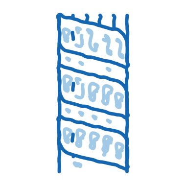 optik fiber yalıtım karalama simgesi elle çizilmiş illüstrasyon