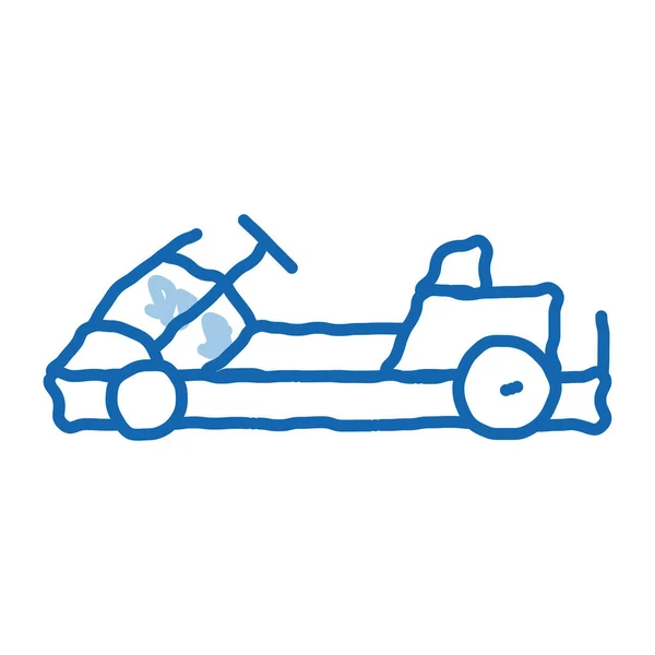 Kart esporte transporte doodle ícone mão desenhada ilustração — Vetor de Stock