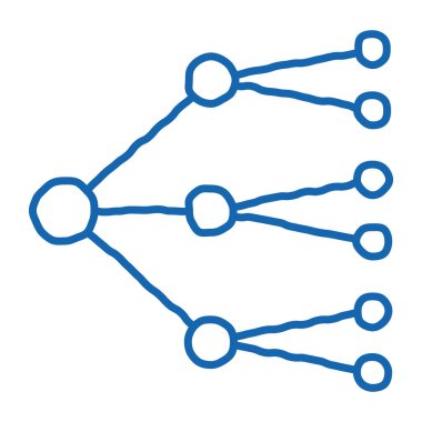 nöral ağ karalama simgesi el çizimi illüstrasyonu