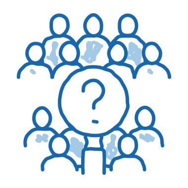 Demografi araştırmacısı doodle simgesi elle çizilmiş illüstrasyon