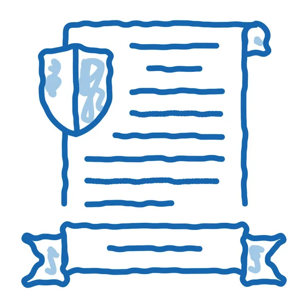 Licencia de seguro garabato icono dibujado a mano ilustración — Vector de stock
