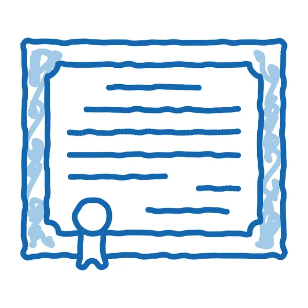 Certificado licença doodle ícone mão desenhada ilustração — Vetor de Stock