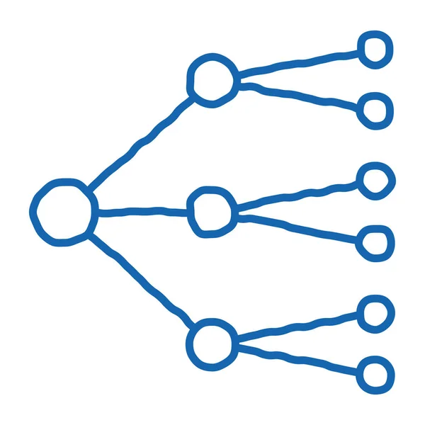 Neurala nätverk klotter ikon handritad illustration — Stock vektor