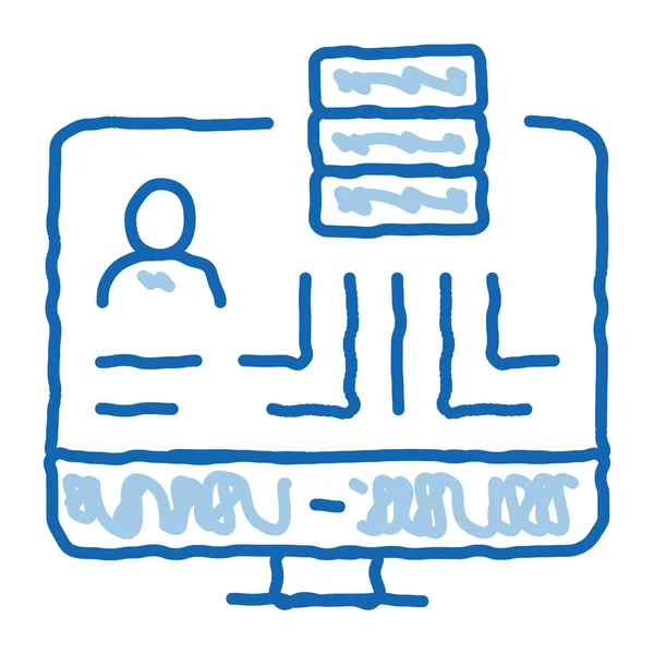 Databeleid doodle pictogram hand getekend illustratie — Stockvector