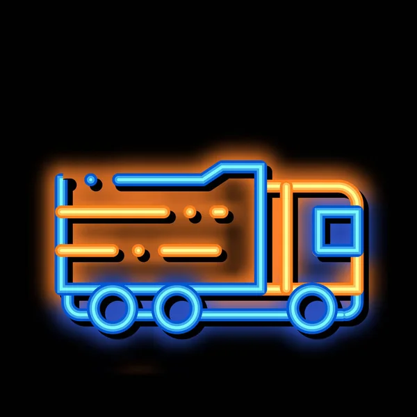 Rolnictwo Big Cargo Truck neon blask ikona ilustracja — Wektor stockowy