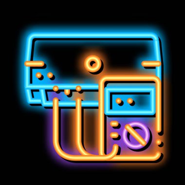 Teşhis Durumu Sistemi Neon Parıltısı ikonu resimlemesi