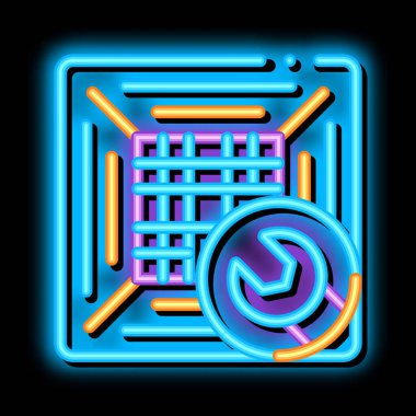 Ofis İklimi Koşullandırıcısı neon ışıklı ikon illüstrasyonu