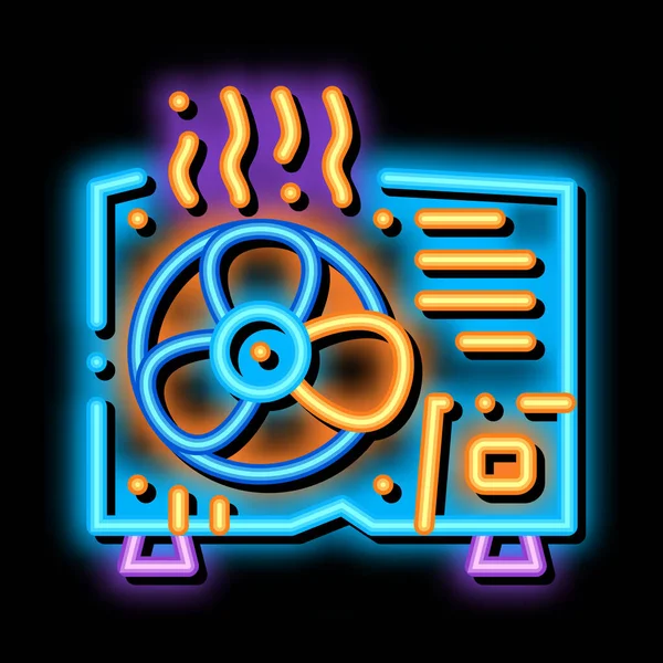 ( 영어 ) Broken Conditioner System neon glow icon illustration — 스톡 벡터