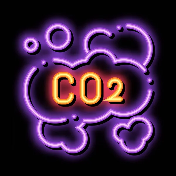 Co2 Smoulder Smoke Steam Air neon ışıklı ikon illüstrasyonu — Stok Vektör