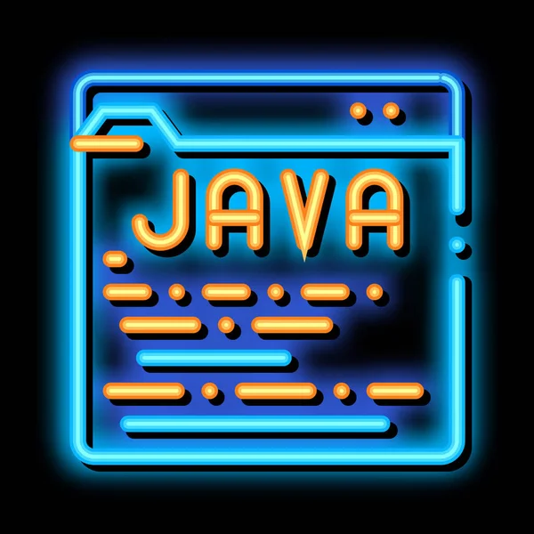 Coding Language Java System neon glow icon illustration — Stockvektor