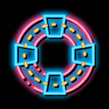 Gönüllüler Hayat Kurtarıcı neon parlaklık resimlemesini Destekliyor