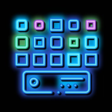 Ağ Yapay Büyük Veri Merkezi neon parlaklık resimleme