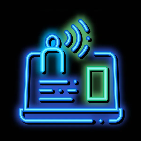 Artificial Personal Assistant neon brilho ícone ilustração — Vetor de Stock