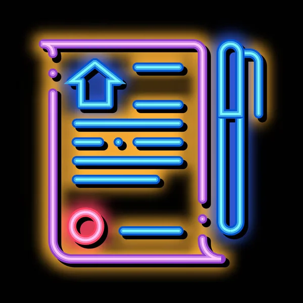 Försäljning köpeavtal neon glöd ikon illustration — Stock vektor