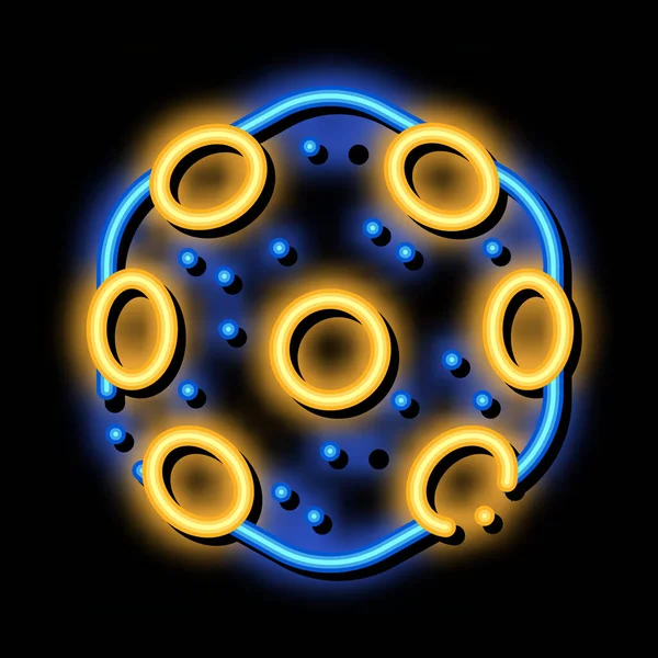 Laboratoriet Mikroskopisk Bakterium neon glöd ikon illustration — Stock vektor