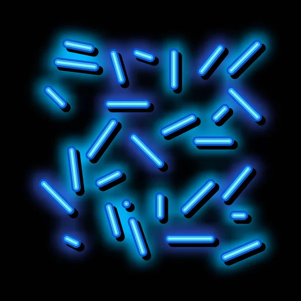 Illustrazione dell'icona del neon Bacillus Bacteria malsano — Vettoriale Stock
