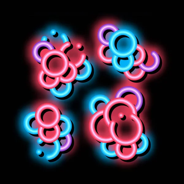 Patogén Baktérium neon izzás ikon illusztráció — Stock Vector