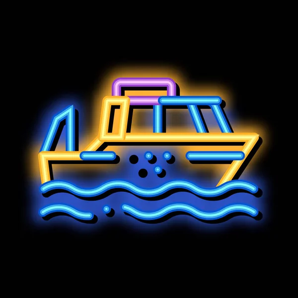 Öffentlicher Nahverkehr Wasser Taxi Neon Glow Icon Illustration — Stockvektor