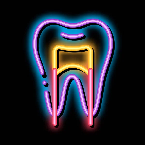 Raio-X dental Imagem Estomatologia Ícone de brilho de néon ilustração —  Vetores de Stock