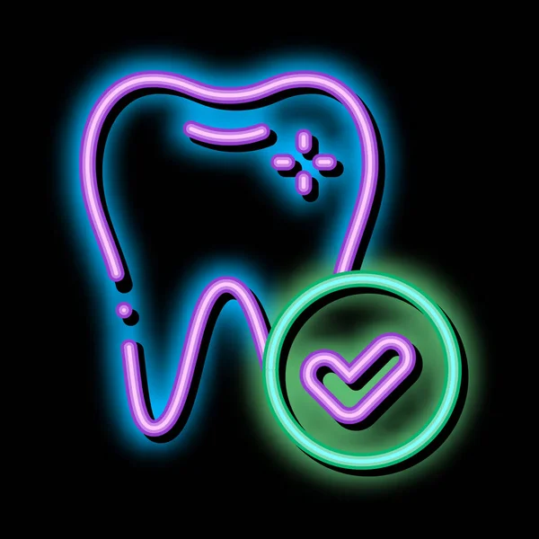 Dentist Stomatology Healthy Tooth neon glow icon illustration — Stock Vector