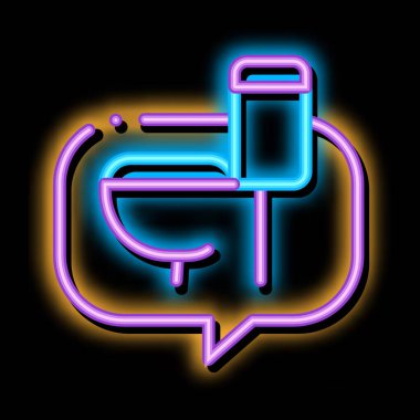 Hamilelik neon ışıklı ikon illüstrasyonunun kabızlık belirtisi