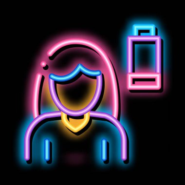 Hamileliğin Yüksek Sıcaklık Belirtisi Neon Işıltısı illüstrasyonu