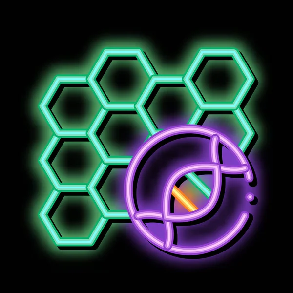 Nanobiotecnología Molecular Biomaterial Neon Light Sign Vector Icono Brillante Brillante — Archivo Imágenes Vectoriales