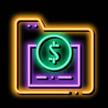 Finansal Elektronik Bilgisayar Dizini neon ışığı vektörü. Parlak parlak simge şeffaf sembol çizimi