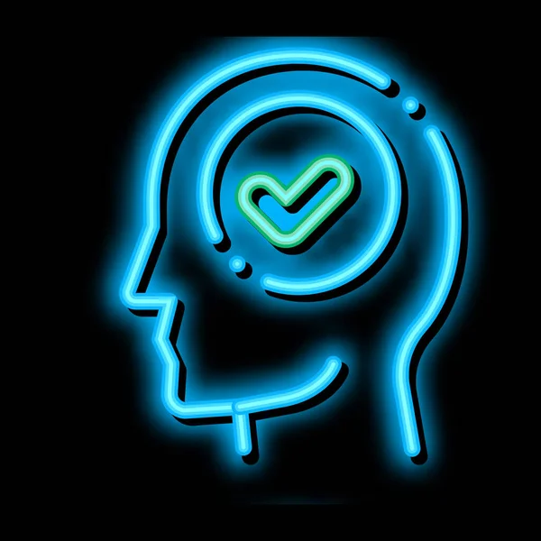 Mark Man Silhouette Mind Neon Light Sign Vector 아이콘의 그림을 — 스톡 벡터