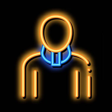 Boyun için Ortopedik Boyun Boyunluk Işığı İşaret Vektörü. Parlak parlak simge şeffaf sembol çizimi