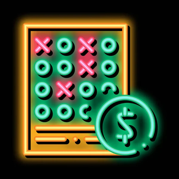 Bet Sheet Betting Gambling Neon Light Sign Vector Glowing Bright — Stock Vector