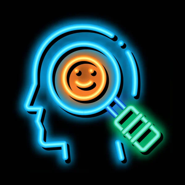 Optimistic Way Thinking Biohacking Neon Light Sign Vector Glowing Bright — Stock Vector