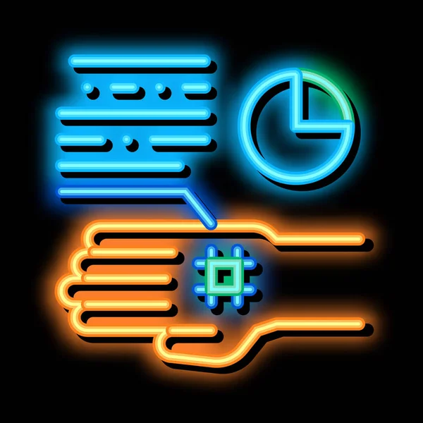 Bőrsejt Biohacking Neon Fényjel Vektor Ragyogó Ikon Jel Átlátszó Szimbólum — Stock Vector