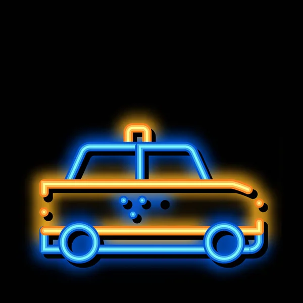 Автомобіль Таксі Онлайн Неоновий Вектор Світла Сяючий Яскравий Знак Значка — стоковий вектор